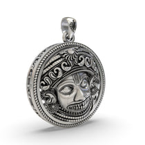 Side angle of the hollow back 925 sterling silver Kashtbhanjan Hanumanji pendant for daily wear.