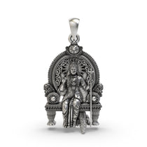 Front view of the 925 Silver Khodiyar Maa Pendant showcasing intricate detailing in pure sterling silver.