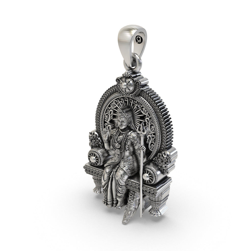 Worn look of the authentic 925 Silver Khodiyar Maa Pendant, perfect for gifting and divine protection.