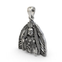 Worn look of the 925 Silver Radharani Pendant, perfect for daily wear and expressing your divine devotion.