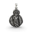 Front view of the 925 Silver Radha Vallabha Sampradaya Pendant showing intricate devotional detailing.