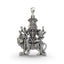 Front view of the handcrafted Silver Pratyangira Pendant, showcasing the detailed goddess in 925 oxidized silver.