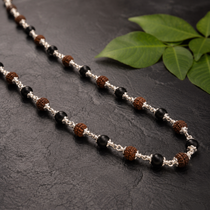 Rudraksha Karungali beads with 925 silver details