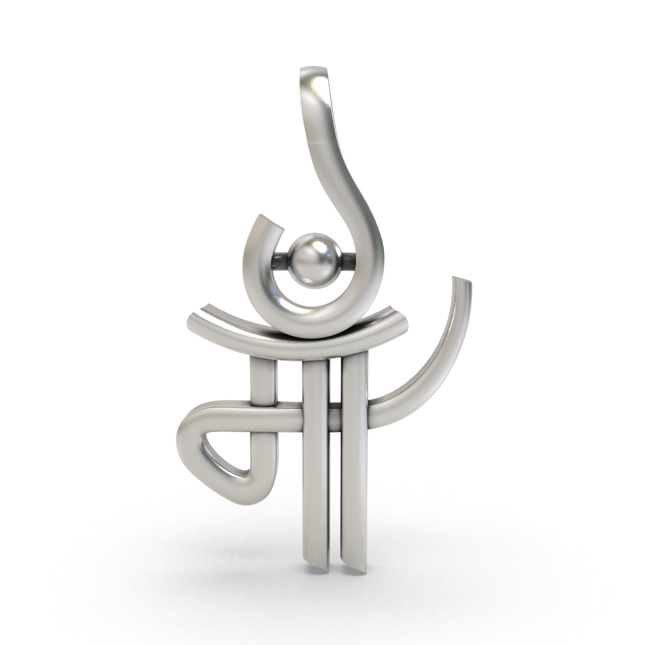 925 silver Maa pendant front view, Main image