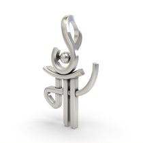 Close detail of 925 silver Maa pendant,