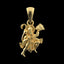 Front view of the 18K gold vermeil Flying Hanuman pendant, showcasing the intricate design on 925 silver.
