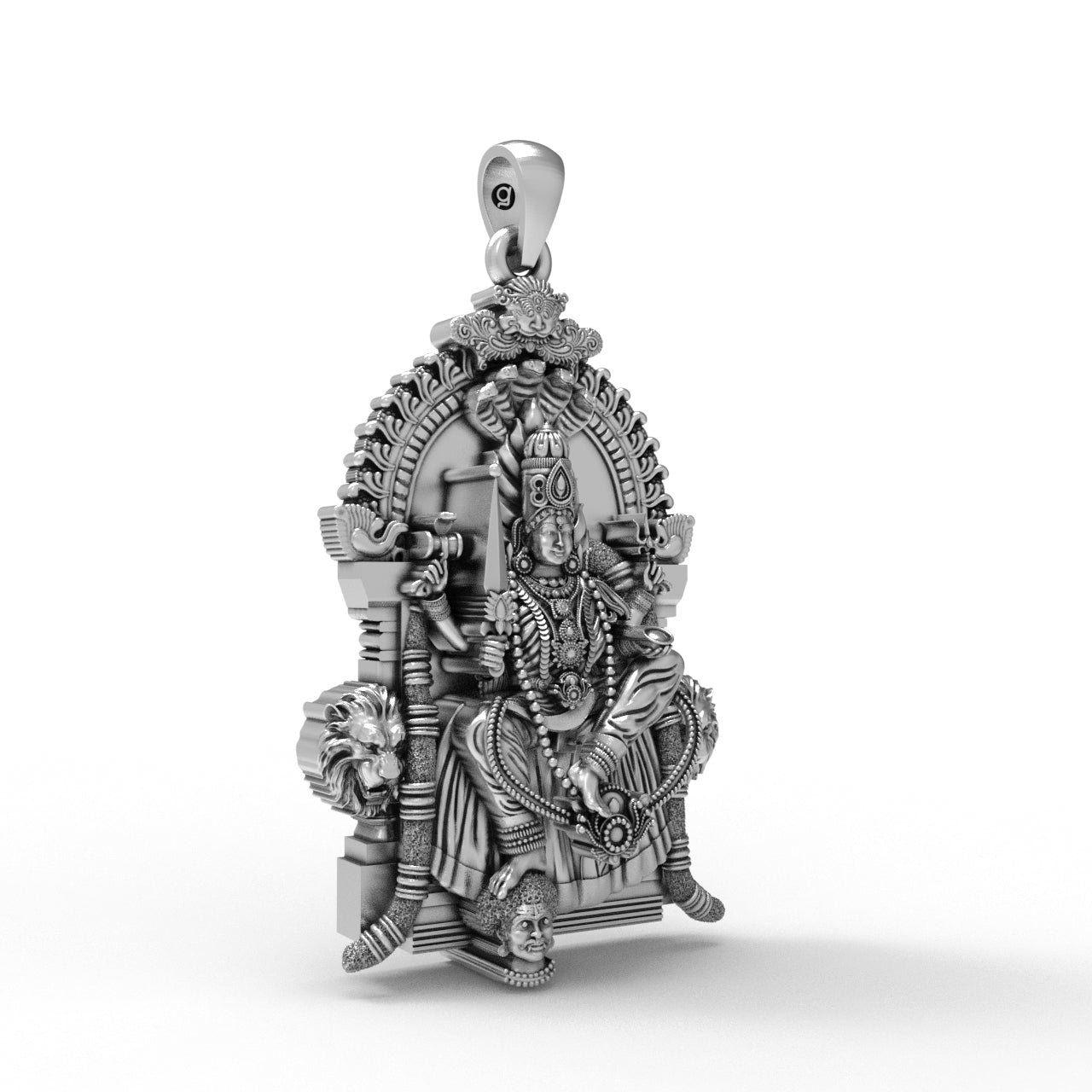 Angala Parameswari Amman 925 Silver Pendant Secondary image