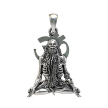 Front view of the Gurushri Siddhnath 925 sterling silver pendant showing intricate spiritual details.