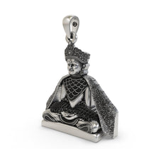 Close-up of Jain Darshan Ahimsa symbol necklace in pure 925 silver for daily wear.